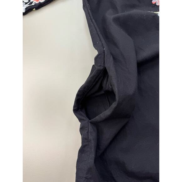 Free People Fleur Du Jour Floral Embroidered Off Shoulder Mini Dress Sm Black - Picture 14 of 16